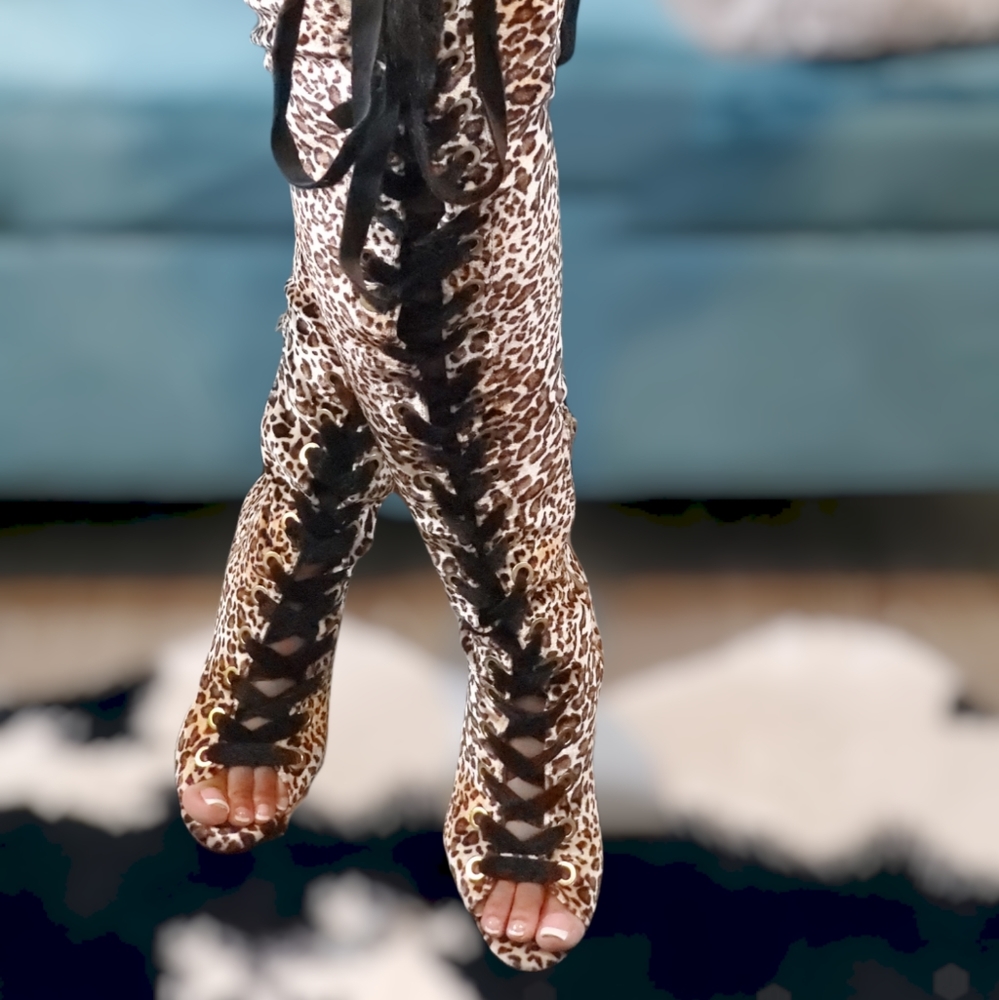 Leopard Velvet Boot - Picture 6 of 13